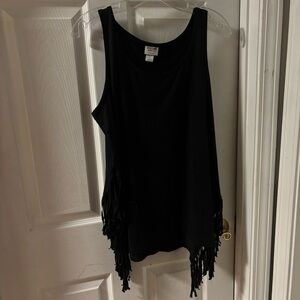 Mossimo Supply Co. woman Black Fringe Tank Top Sleeveless soft material size L